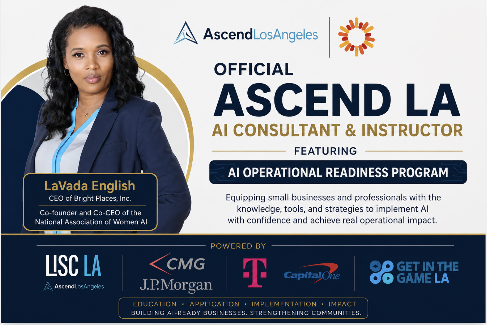 LaVada English, Official Ascend LA AI Consultant and Instructor featuring the AI Operational Readiness Program